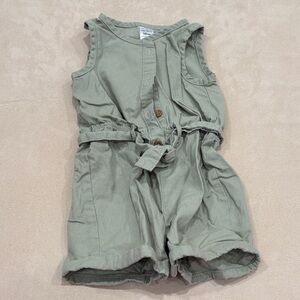 Carter's 18m Button Down Sleeveless Sage Green Tie-Waist Romper